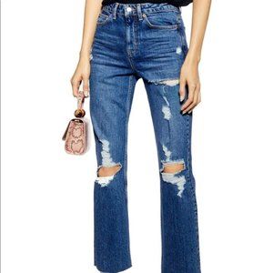 Topshop ripped straight jeans